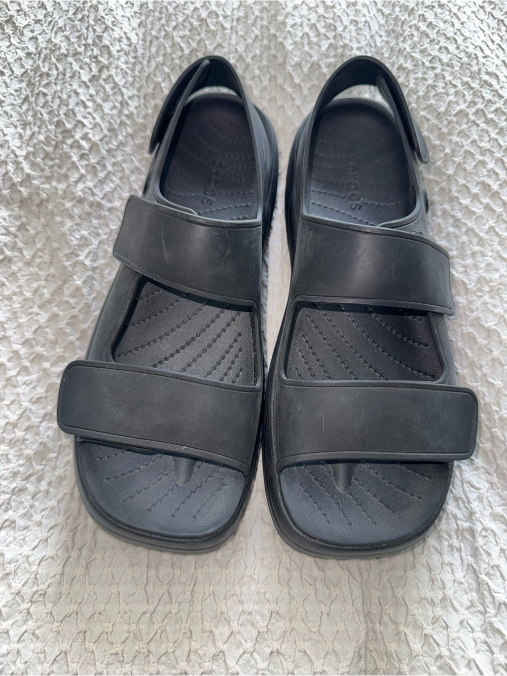 Crocs Skyline Platform Sandals Black 9 - Picture 6 of 10